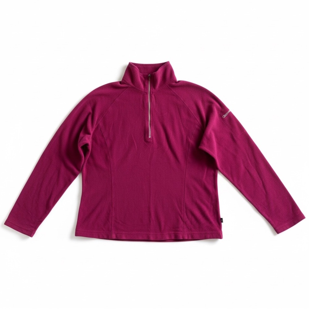 L.L.Bean Fleece Quarter Zip Lightweight Pullover Berry Pink Outdoor Layer Medium